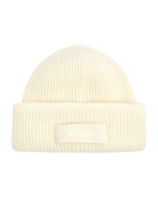 Jacquemus Natural Le Bonnet Gros Grain Alpaca-Blend Beanie