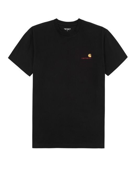 Carhartt Black American Script Logo-Embroidered Cotton T-Shirt for men