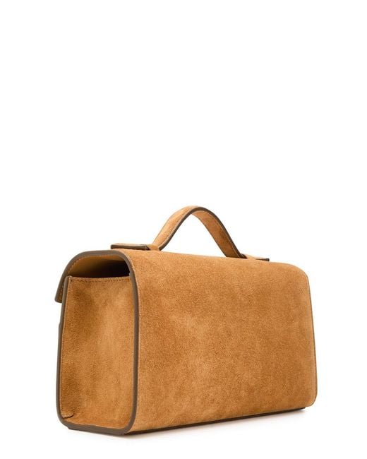 SAVETTE Brown Symmetry Suede Pochette