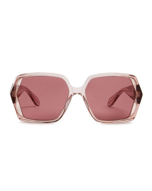 Alaïa Pink Alaïa Hexagon-frame Sunglasses