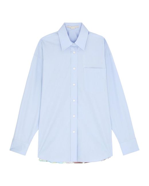 Stella McCartney Blue Printed Silk And Cotton Shirt