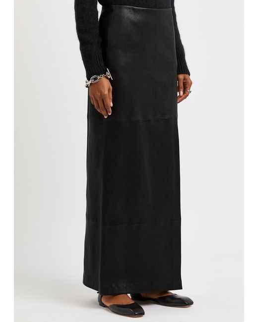 Rag & Bone Black Ilana Leather Maxi Skirt