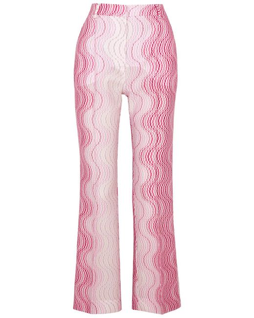 Missoni Pink Intarsia Metallic Fine-Knit Trousers