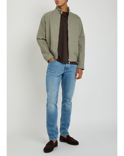 Brunello Cucinelli Green High-Neck Cotton-Blend Jacket for men