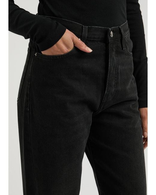 Totême Black Twisted Seam Straight-Leg Jeans