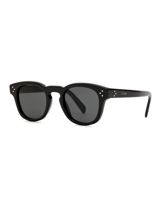 Céline Black Round-frame Sunglasses , Designer-stamped Arms, 100% Uv Protection