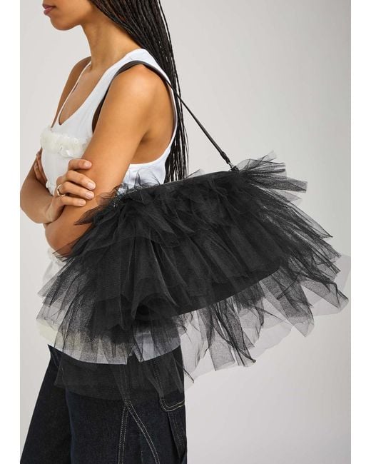 Simone Rocha Black Frilly Tutu Nylon Shoulder Bag