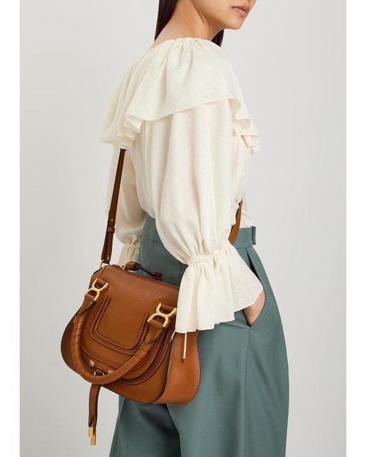 Chloé Brown Marcie Small Grained Leather Shoulder Bag