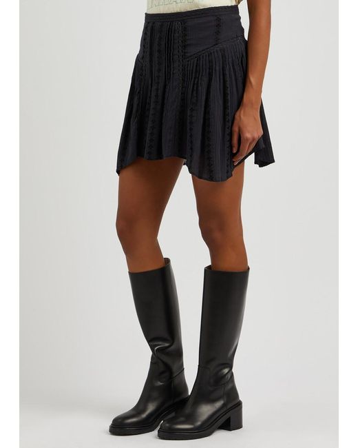 Isabel Marant Black Jorena Jacquard Cotton-Blend Mini Skirt