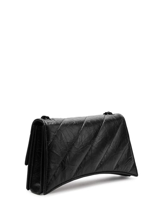 Balenciaga Black Crush Quilted Leather Wallet-on-chain