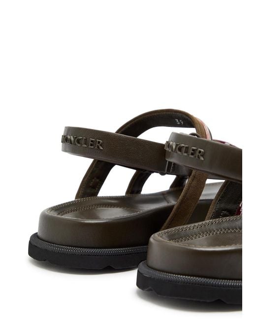 Moncler Brown Vera Isla Grosgrain And Leather Sandals