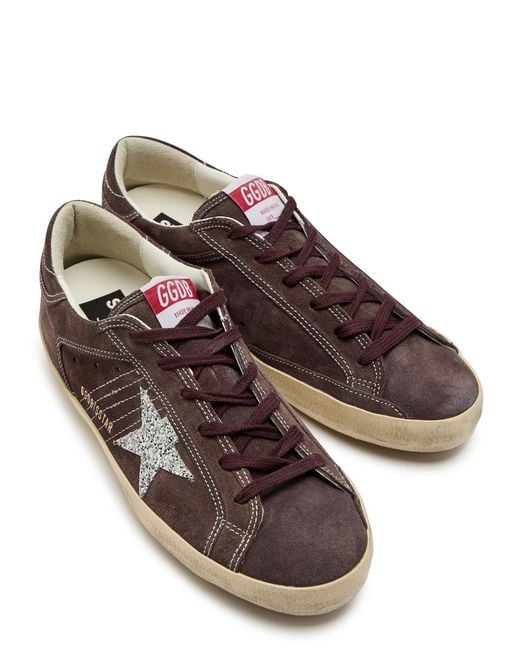 Golden Goose Deluxe Brand Brown Super-Star Glittered Suede Sneakers