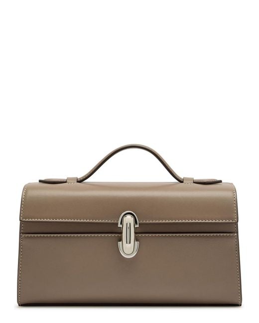 SAVETTE Brown Symmetry Leather Pochette
