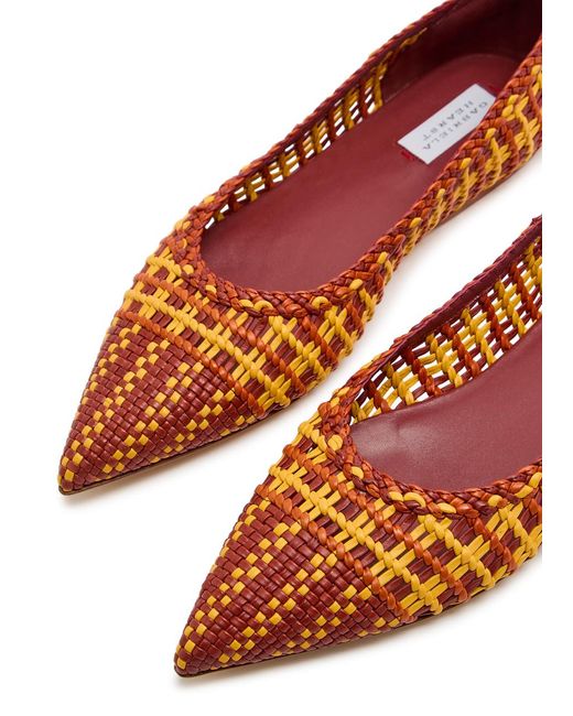 Gabriela Hearst Brown Aurora Woven Leather Flats