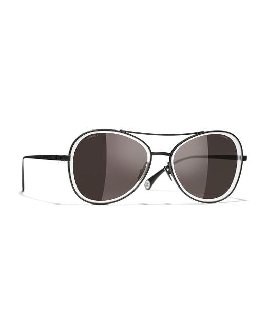 Chanel Black Pilot Sunglasses