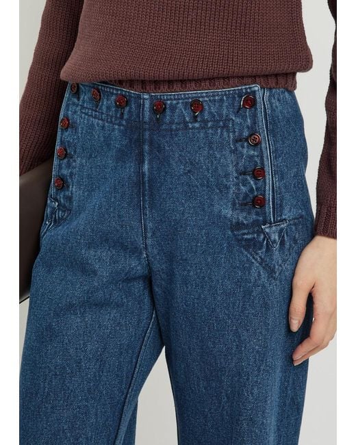 Bode Blue Sailor Wide-Leg Trousers