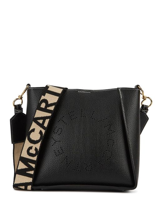 Stella McCartney Black Stella Logo Mini Faux Leather Cross-body Bag