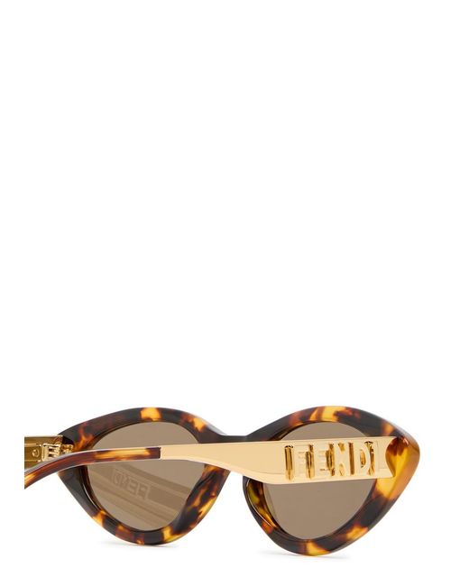 Fendi White Graphy Narrow Cat-Eye Sunglasses
