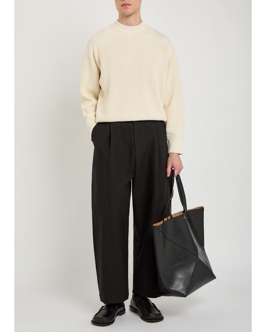 Studio Nicholson Black Ellis Barrel-Leg Carpenter Trousers for men