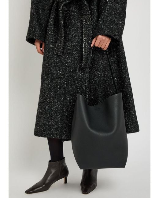 The Row Black Park Large Grained Leather Tote