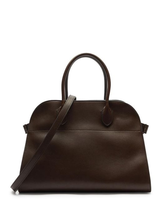 The Row Brown Soft Margaux 12 Leather Tote