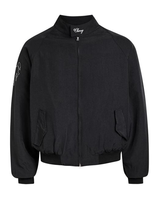 CHERRY LA Black Championship Embroidered Shell Jacket for men