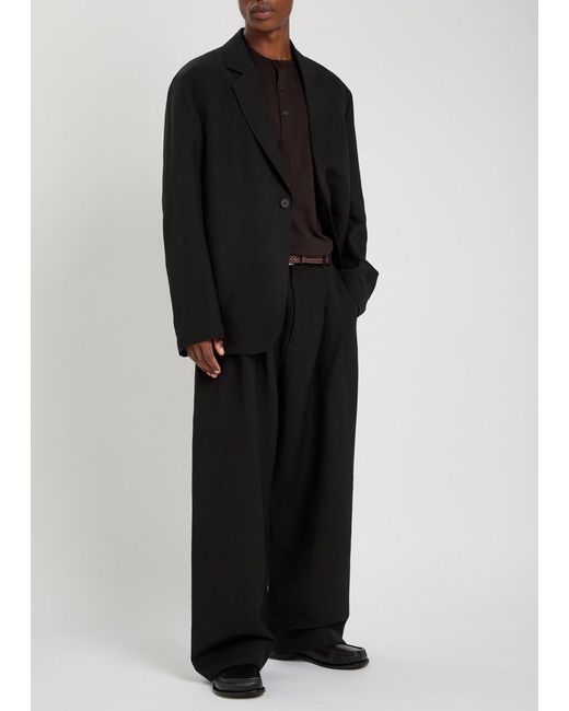 Studio Nicholson Black Denison Linen And Wool-Blend Blazer for men