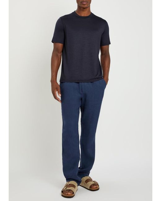 Herno Blue Wool-Jersey T-Shirt for men