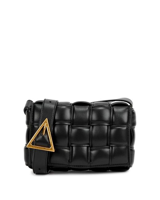 Bottega Veneta Black Padded Cassette Small Leather Cross-Body Bag