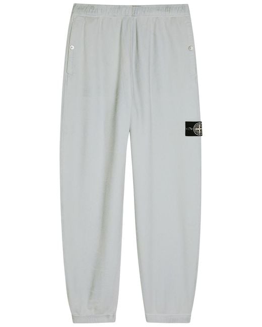 Stone Island Gray Reflective Cotton Sweatpants for men