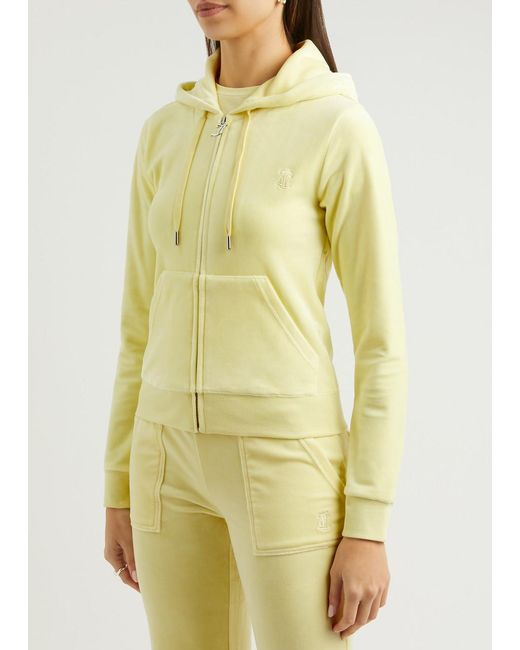 Juicy Couture Yellow Robertson Hooded Velour Sweatshirt
