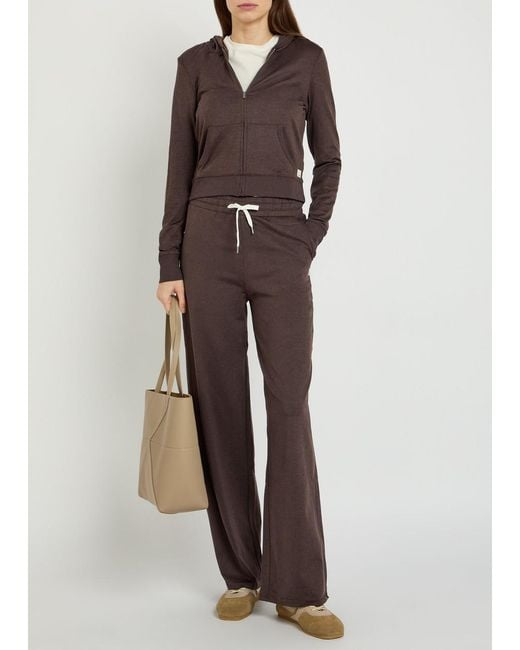 vuori Brown Halo Mini Hooded Stretch-Jersey Sweatshirt