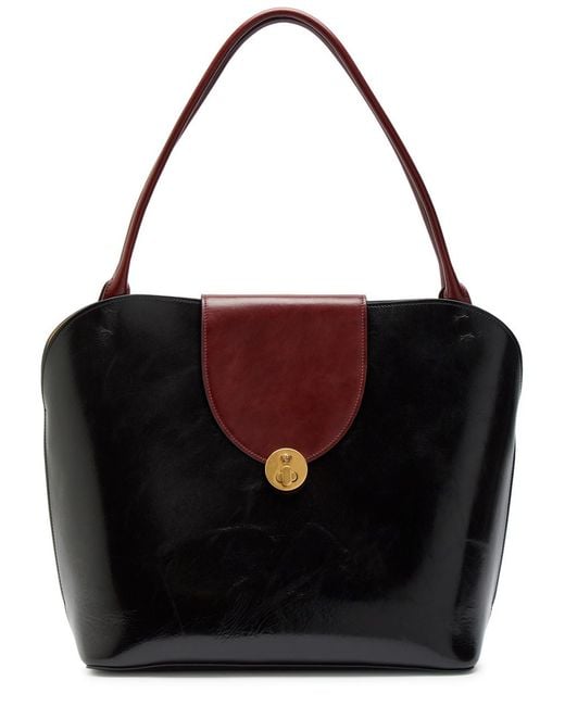 Versace Black Large Leather Tote Bag