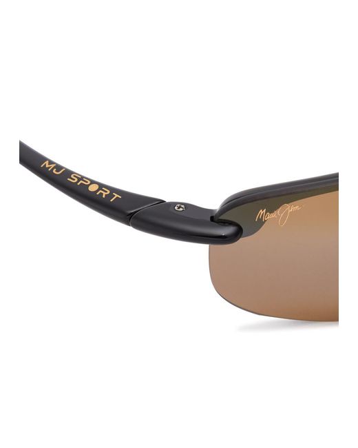 Maui Jim Black Ho'okipa Rimless Wrap-around Sunglasses for men