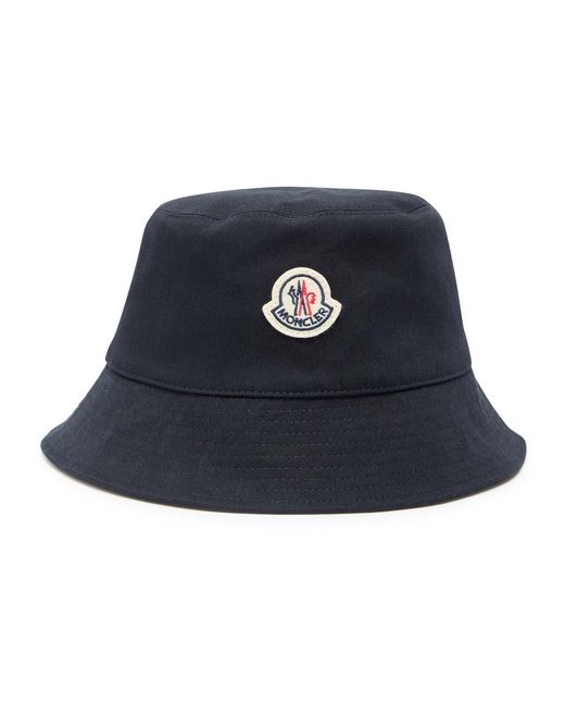 Moncler Blue Reversible Logo Stretch-Cotton And Nylon Bucket Hat for men