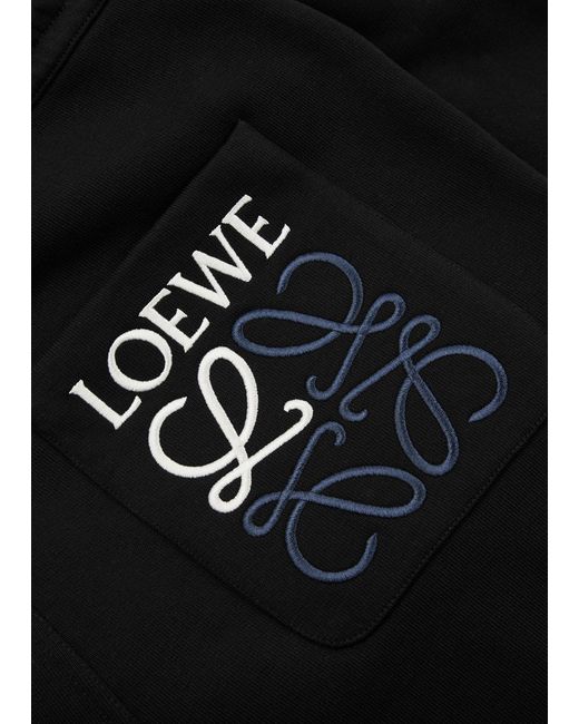 Loewe Black Logo-embroidered Cotton Sweatpants for men