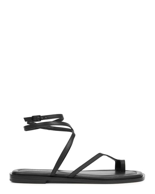 A.Emery Piper Leather Thong Sandals in Black | Lyst