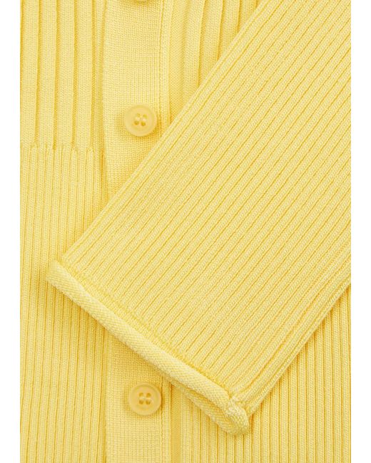 Jonathan Simkhai Yellow Ailany Ribbed-knit Cardigan