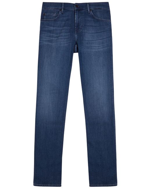 7 For All Mankind Blue Luxe Performance+ Straight-leg Jeans, Jeans, Mid-blu for men