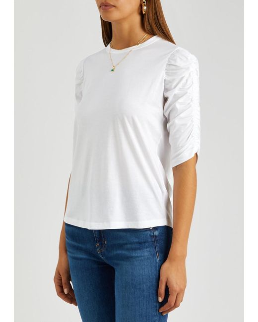 Veronica Beard White Waldorf Cotton T-shirt