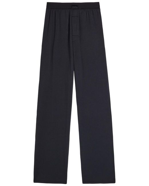 Skims Blue Modal-Blend Wide-Leg Trousers