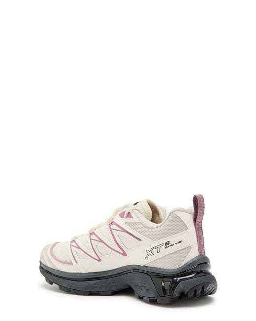 Salomon White Xt-6 Expanse Panelled Mesh Sneakers