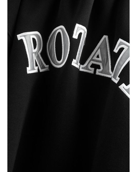 ROTATE SUNDAY Black Logo-Embroidered Cotton Sweatshirt