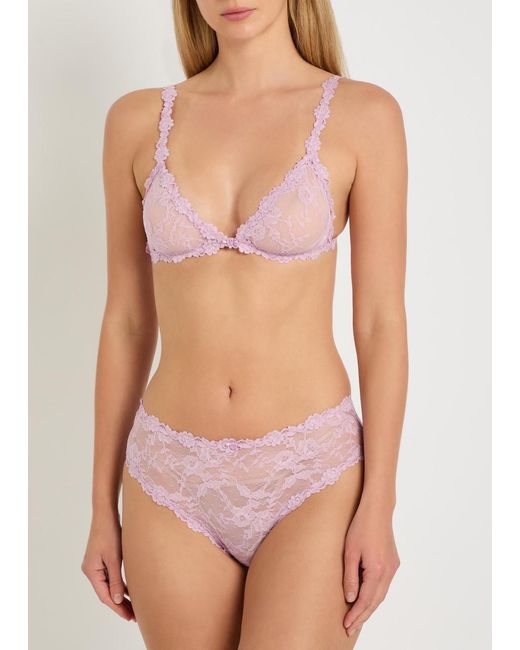 Skims Pink Stretch-Lace Briefs