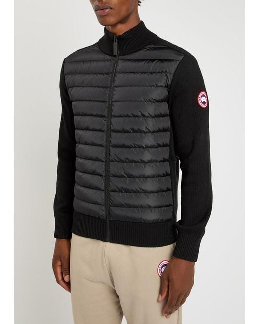 Canada Goose Black Hybridge Quilted Shell And Wool Jacket for men