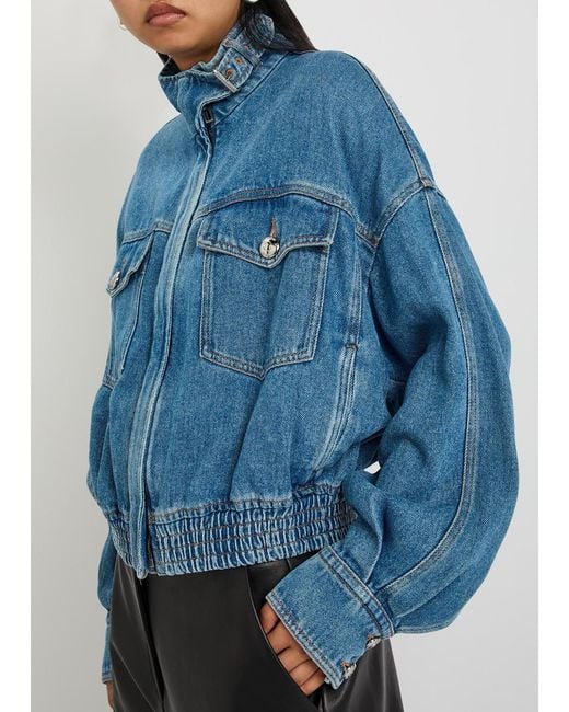 Sportmax Blue Funnel-Neck Denim Jacket