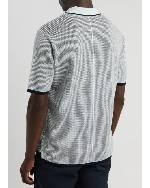 Rag & Bone Gray Harvey Knitted Cotton-Blend Polo Shirt for men