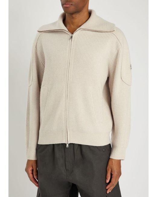 Moose Knuckles Natural Colson Ribbed Wool Sweatshirt for men