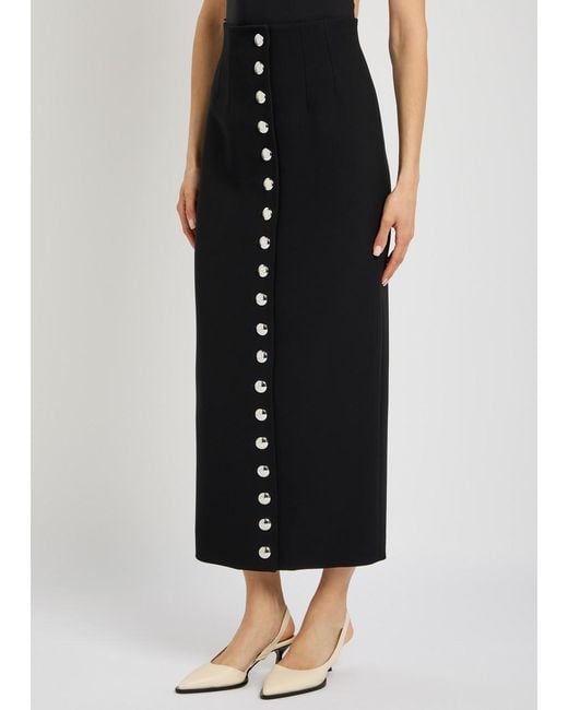Khaite Black Brynlee Crepe Maxi Pencil Skirt