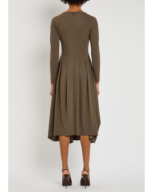 High Natural At-Length Stretch-Jersey Midi Dress